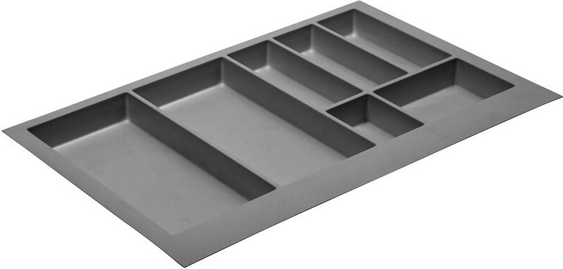 Ms Beschläge - Besteckeinsatz Besteckkasten Schubladenkasten Universal Schubladen-Organizer Anthrazit 740mm