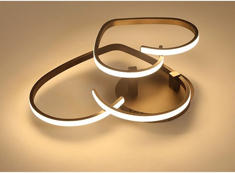 55 cm große LED-Deckenleuchte in Herzform mit Rahmen in Kaffeefarbe, kreative Doppelherz-Hängeleuchte, Deckenleuchte für...