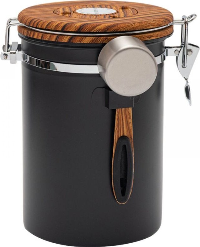 Kaffeekanne aus Edelstahl 304 mit Entlüftungsventil, wiederverwendbare Behälter mit Dosierlöffel, multifunktionale ausla...