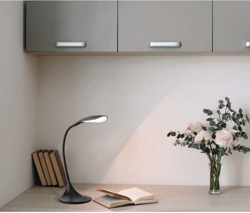 Fischer&honsel - Tischlampe Schreibtischleuchte Nachttischlampe Touchdimmer led Leselampe schwarz