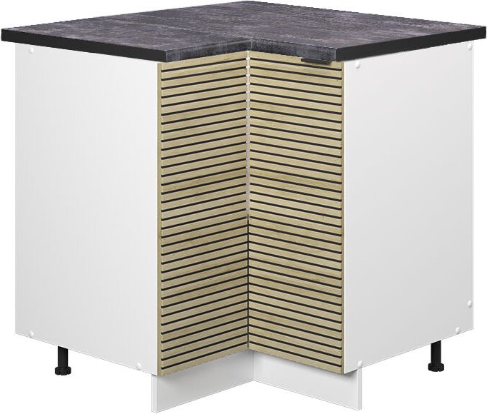 Vicco - Eckschrank Fame-Line, Eiche Paneel, 80.5 cm , ap Anthrazit