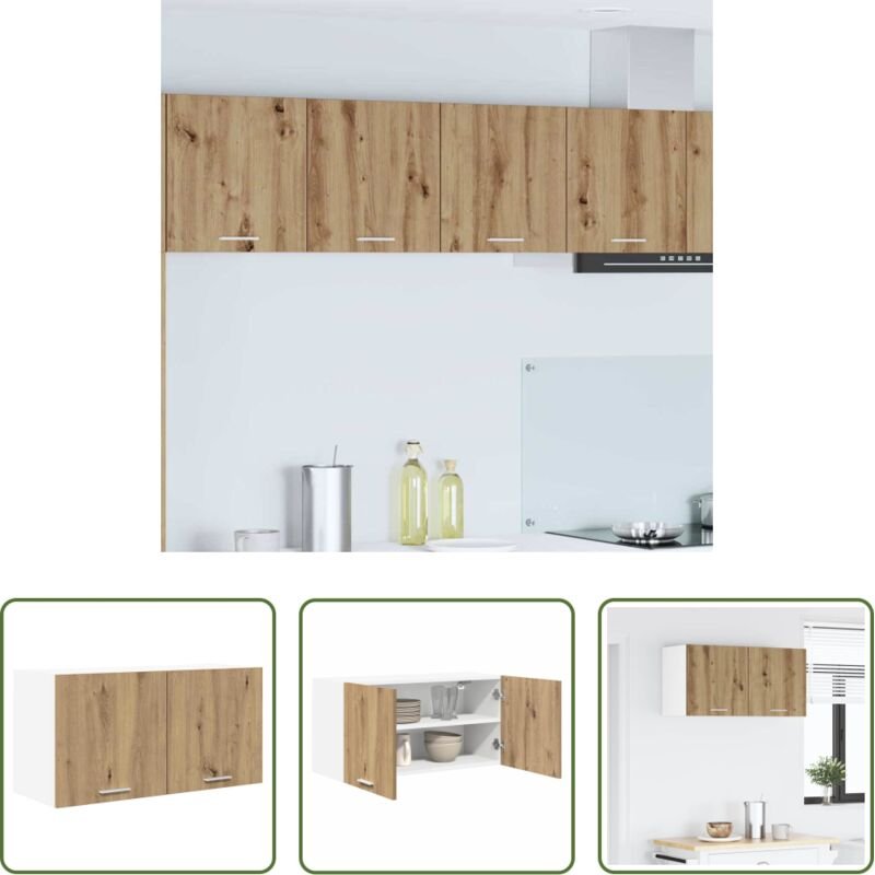 Holzwerkstoff - Hängeschrank Artisan-Eiche 80 x 31 x 40 cm Holzwerkstoff