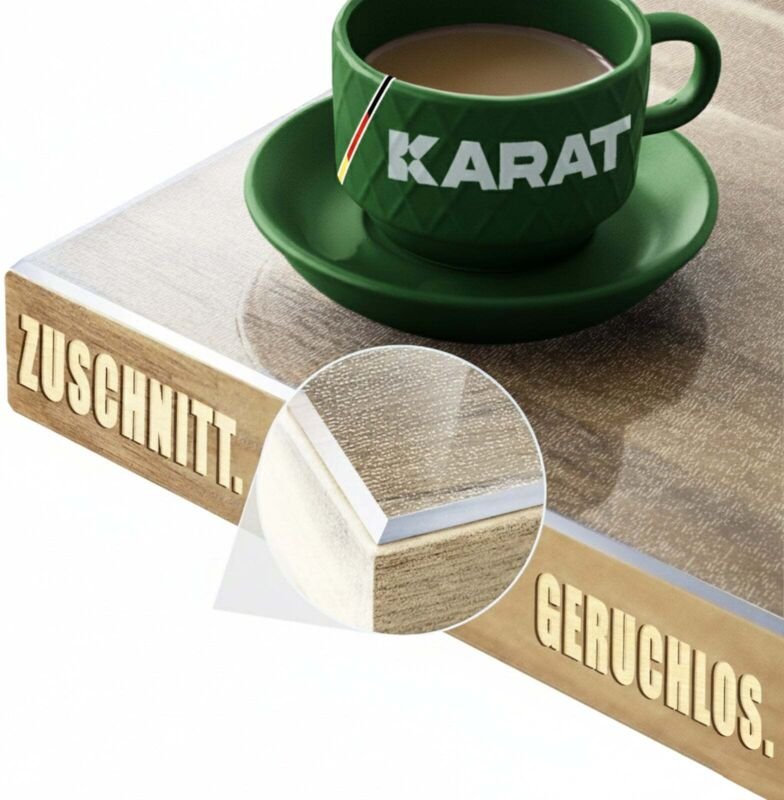 Transparente Tischfolie mit abgeschrägter Kante Crystal 115 x 300 cm