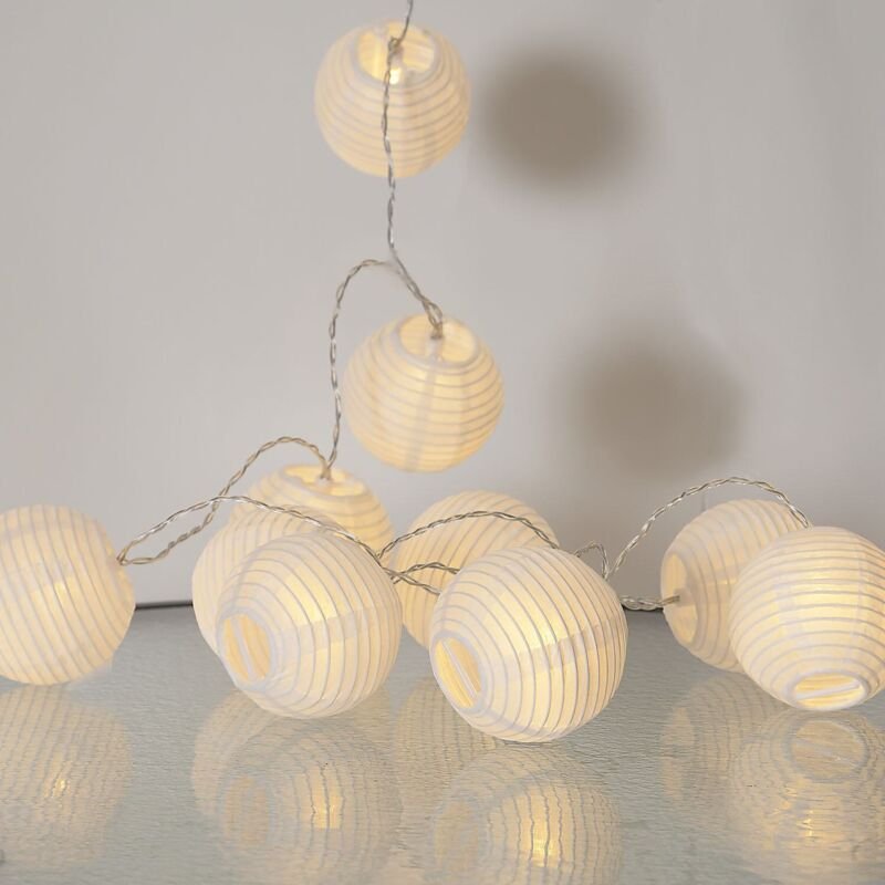 Star - Trading Lampion-Lichterkette ,Festival', 10 led Lampions, strombetrieben, warmweiß, l 135cm, ø 7,5cm