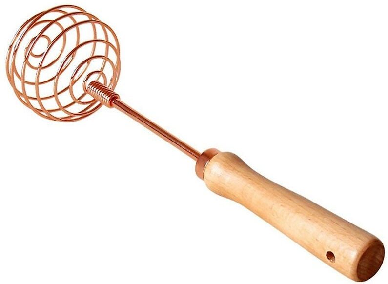 Gold Eiermixer Schneebesen Buche Holz Griff Edelstahl Spirale Manuelle Schneebesen Küche Zubehör Coo