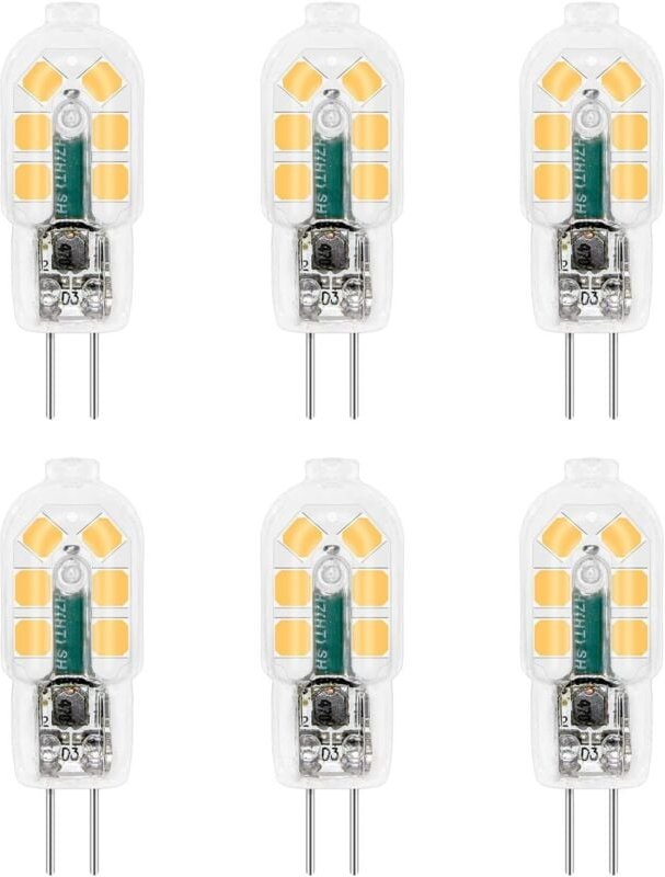 SHINING HOUSE G4 LED 2 W 12 V AC/DC Kaltweiß 6000 K für Dunstabzugshaube, 200 lm, entspricht G4 10 W 20 W Halogenlampe, ...