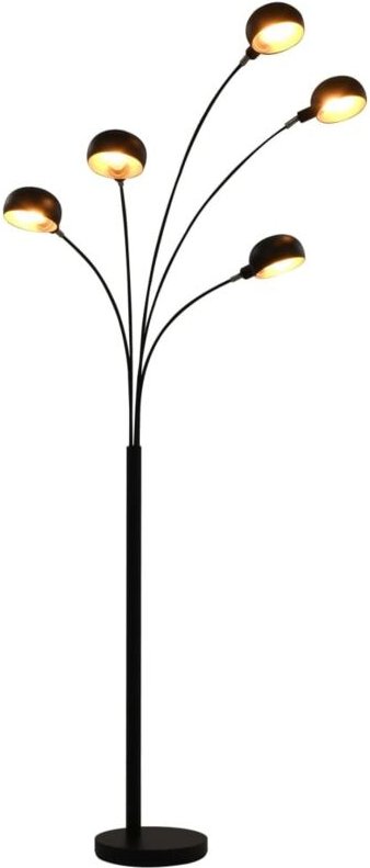 Stehlampe 200 cm 5 x E14 Schwarz und Golden Vidaxl
