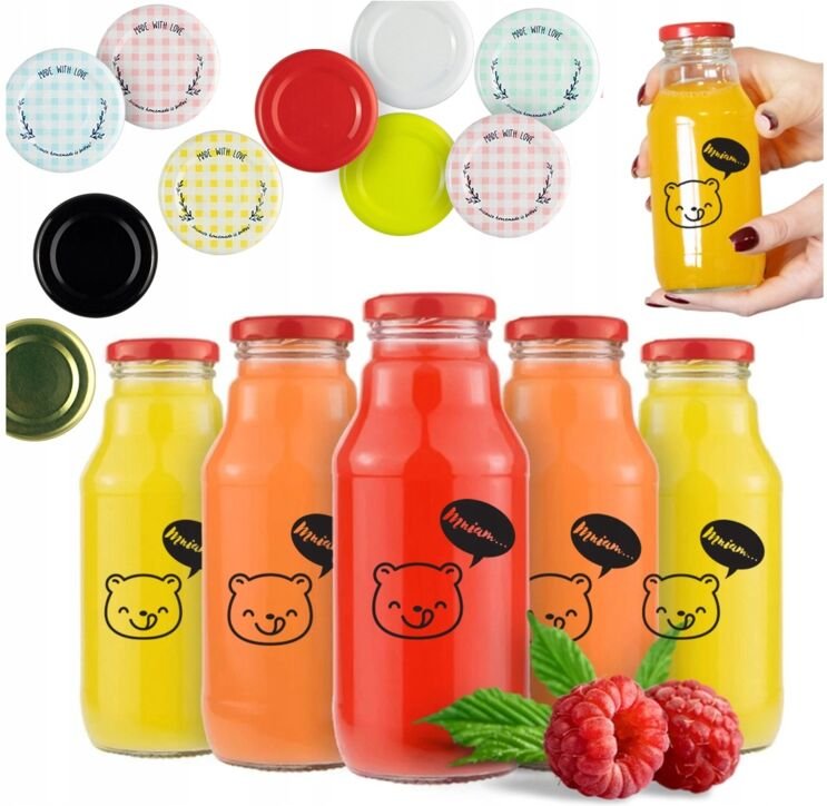 50x Winnie Puuh Flasche 330ml mit Aufdruck SAFTFLASCHEN SIRUP GLASFLASCHEN