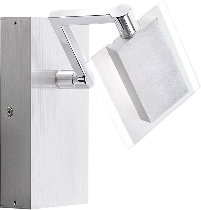 Fischer Leuchten - Wandleuchte schwenkbar Wandlampe Glas Flurlampe Treppenhaus, Schalter, Metall, 1x led 4,8W 530Lm warm...