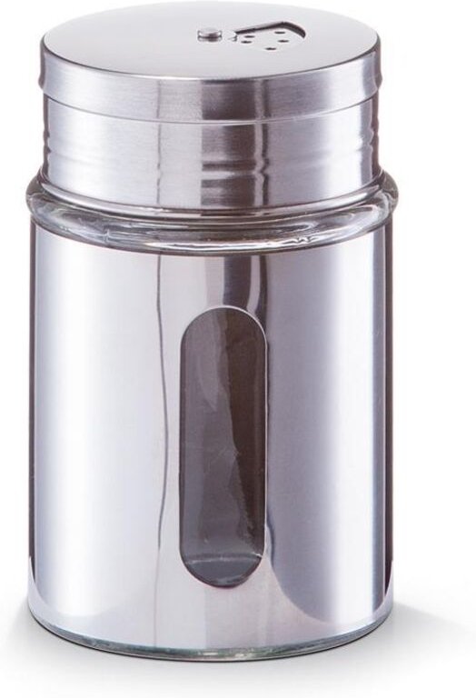 Gewürzstreuer, groß, Glas/Edelstahl