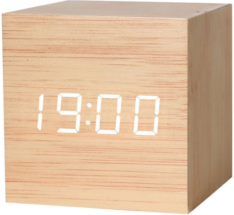 Lablanc - Digitaler Wecker, oben Uhr Morgenwecker LED-Digitaluhr mit Datum, Temperaturanzeige, 3 Alarme, 3 Helligkeitsst...