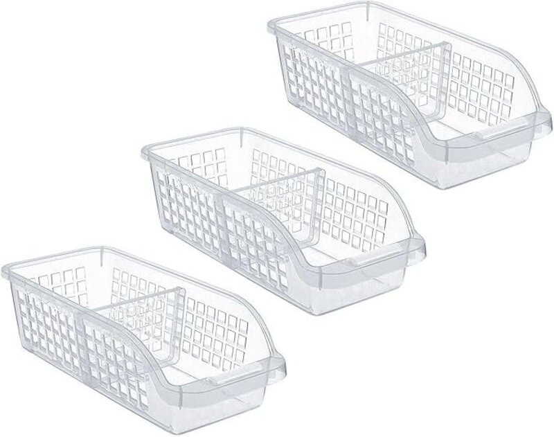 3-teiliger Kühlschrank-Organizer mit Trennwand – Transparenter Organizer, Aufbewahrungsbehälter für Küche, Kühlschrank u...