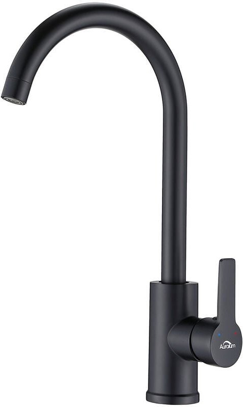 Wasserhahn Küche Schwarz, 360° Schwenkbar Küchenarmatur, Einhebel Mischbatterie für Waschbecken Küche, Hochdruck Spültis...