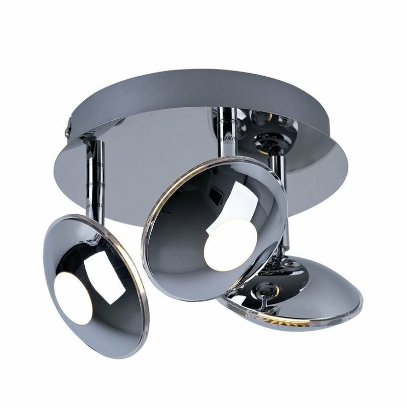 Globo Lighting - Deckenleuchte schwenkbar Spotrondell 3 Flammig Deckenlampe Chrom, Acryl satiniert, 3x led 6W 350Lm warm...
