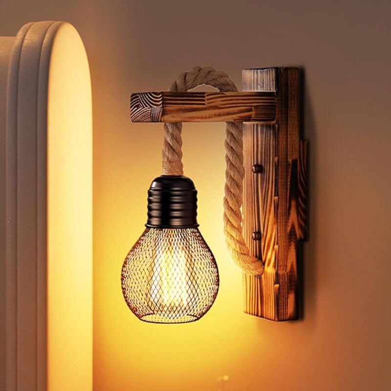 Wandleuchte für den Innenbereich, LED-Wandlampe, Vintage-Pendelleuchte, Dekorative Lampe, Industrielle E27-Retro-Wandleu...
