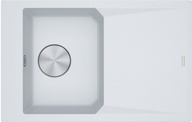 Granit Spüle fxg 611-78 780x500mm - Siebkorb als Druckknopfventil, mit Abtropffläche, reversibel, Fragranit, Glacier - F...