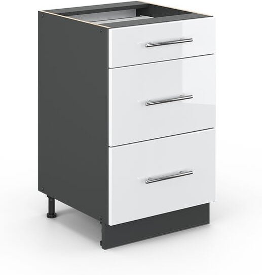 Vicco - Küchenschränke Fame-Line, Weiß Hochglanz, 50 cm ohne Arbeitsplatte