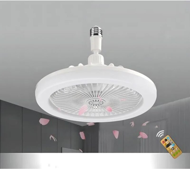 LED-Deckenventilator, 3-Gang-Mini-Ventilator mit dimmbarer 3-Farben-Beleuchtung, Weiß