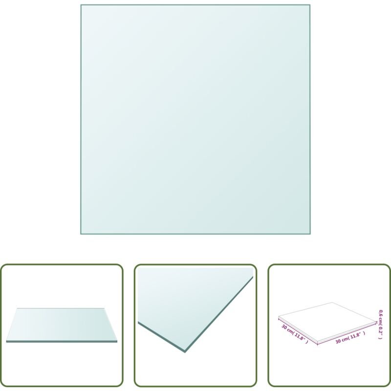 Transparente Tischplatte - Tischplatte Transparent 30x30 cm Hartglas