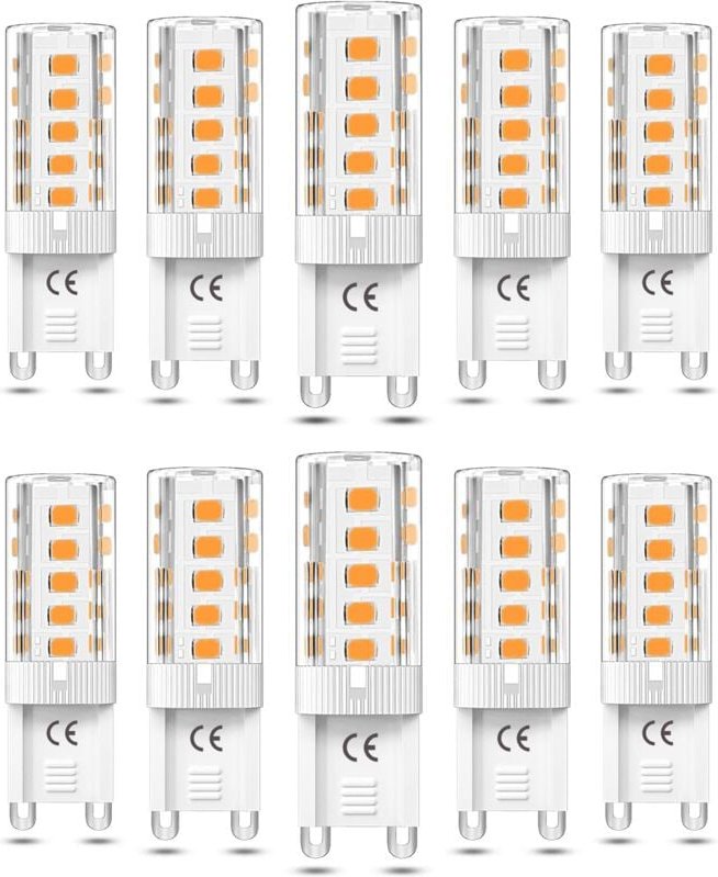 Ersandy - 10 Stück G9-LED-Leuchtmittel, nicht dimmbar, 5 w, warmweiß, 3000 k, G9-LED-Leuchtmittel, Halogen-Äquivalent, 5...