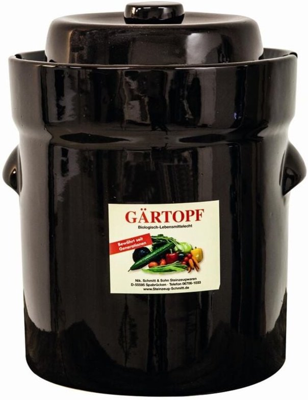 Kirschen - Gärtopf-Set braun 5 l inklusive Deckel und Steinen