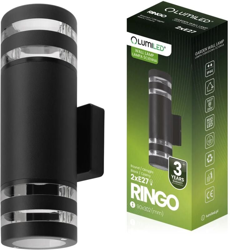 Gartenlampe, Wandlampe, E27 LED, Oben, Unten, RINGO