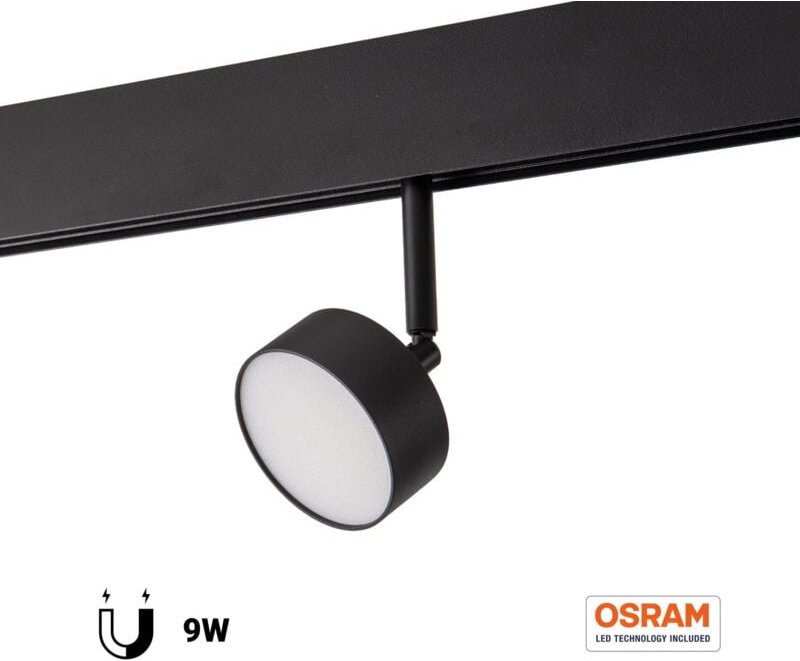 Runde LED-Lampe für 48V Magnet-Schienen - 9W - Ø7,5 cm - CRI90 -