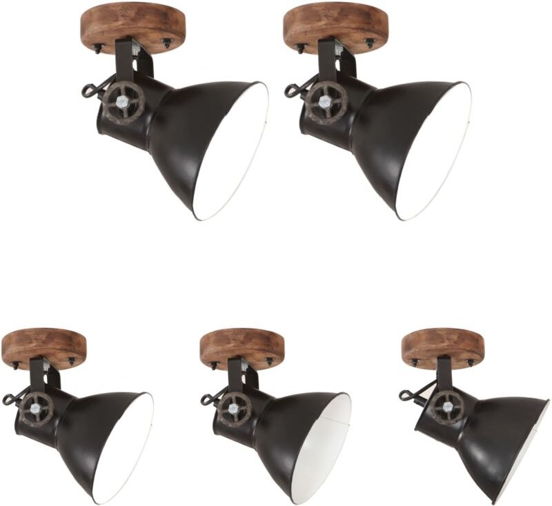 Topdeal Lampe murale industrielle/de plafond 2 pcs Noir 20x25 cm E27 FF320514FR