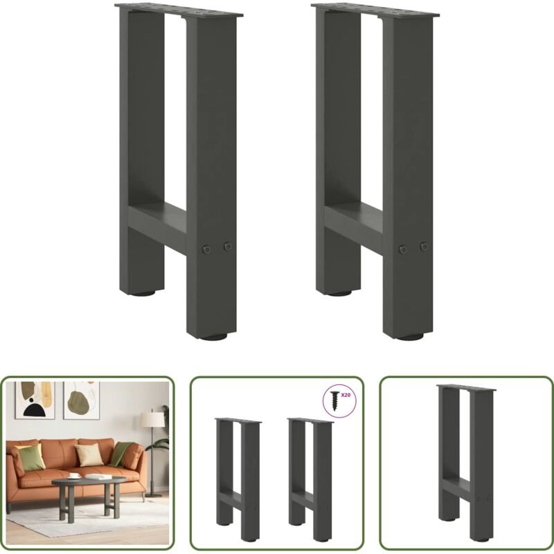 Couchtischbein Anthrazit - Couchtischbeine Anthrazit 2 Stk. 38x(42-43) cm Stahl