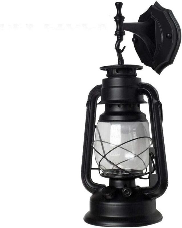 Vintage Wandleuchte Retro Antike Vintage Rustikale Wandleuchte Industriestil Wandleuchte Glasschirm Außenleuchte (schwar...