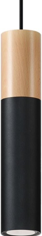 Slim 8cm Pendant Light Black, Natural Wood GU10 Slim 8cm Pendelleuchte Schwarz, Naturholz GU10