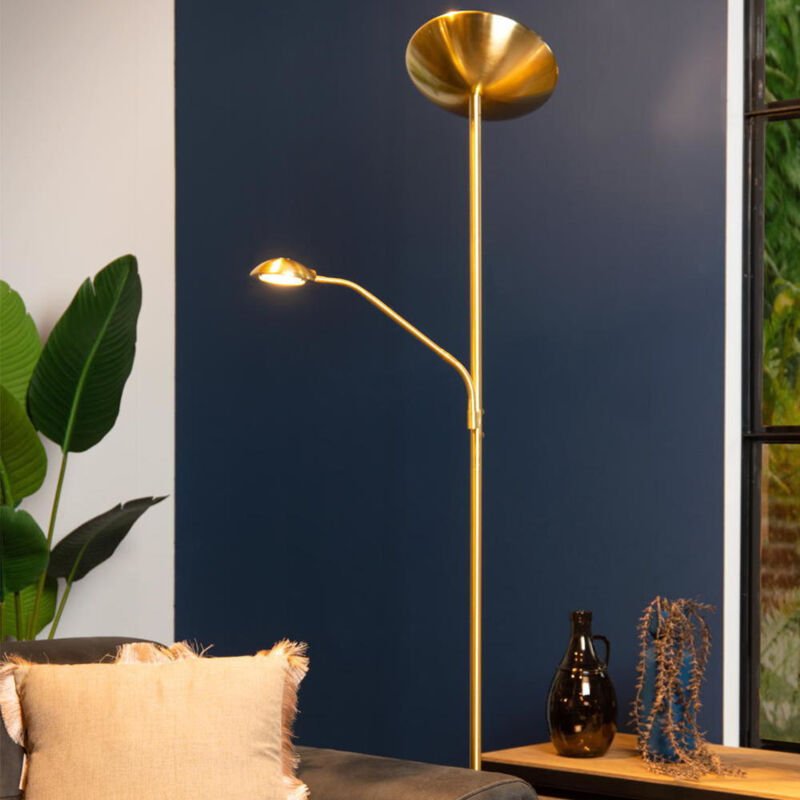 Zenith - Stehlampe Mit Leselampe - led Dim. - 3000K - Mattes Gold / Messing - Lucide