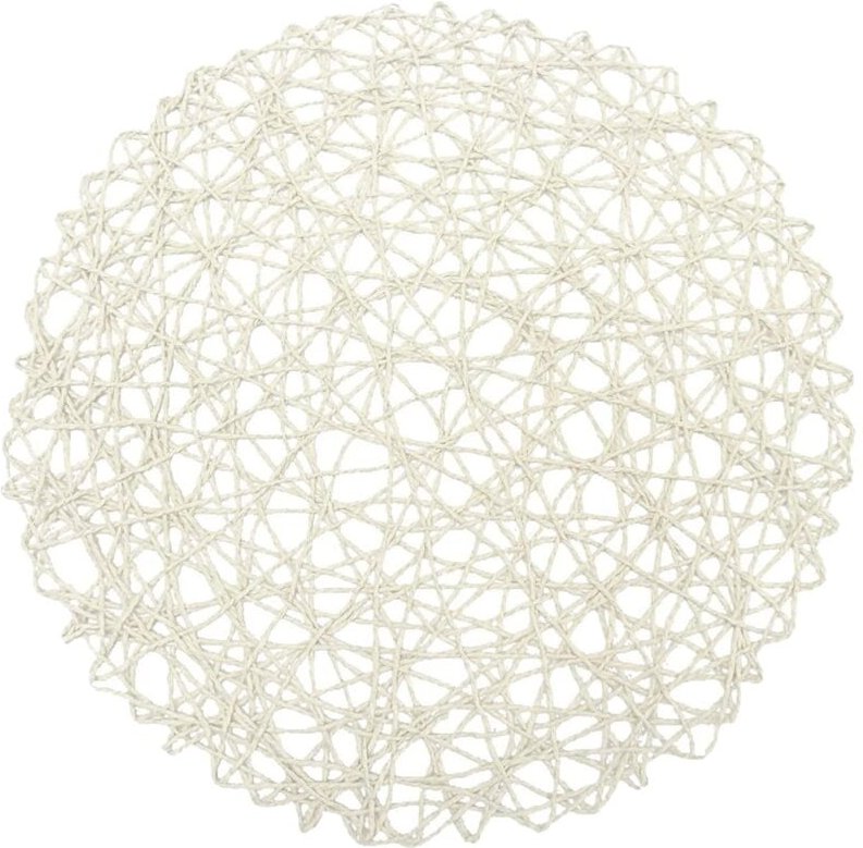 Runde Papierfaser Gewebte Tischsets Dekorative Geflochtene NatüRliche Matte Feiertage Partys 15 Set Von 12 ()