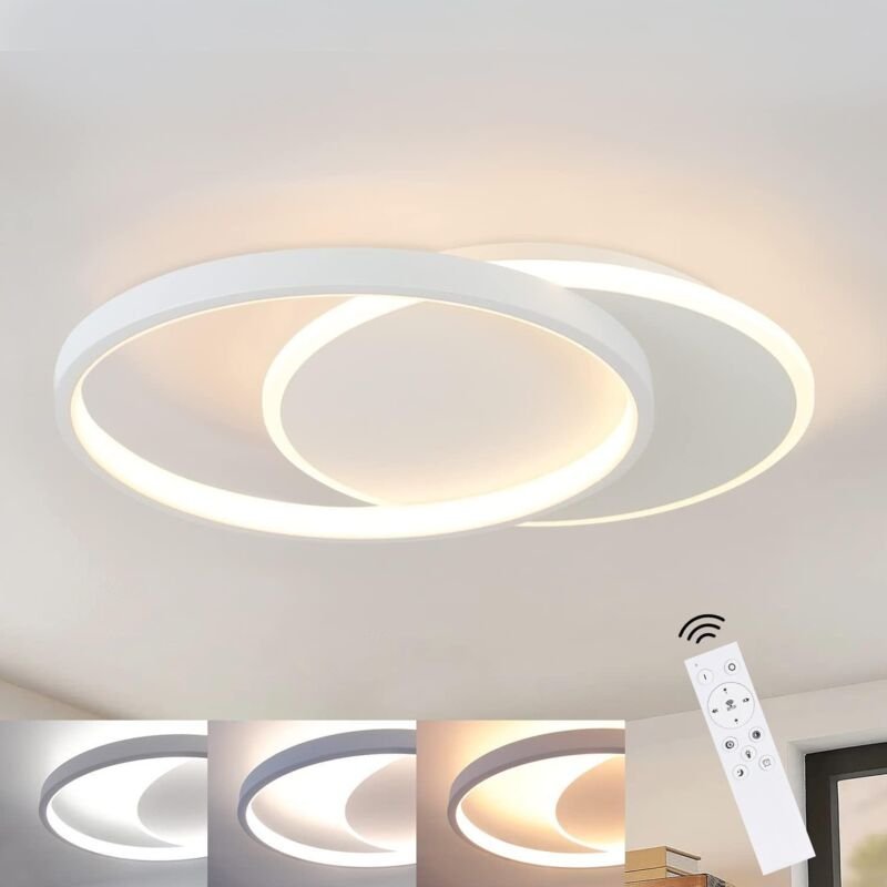 GBLY LED LED Deckenleuchte Dimmbar Deckenleuchte Wohnzimmer mit Fernbedienung Moderne Schlafzimmer Design Flach 2 stück ...