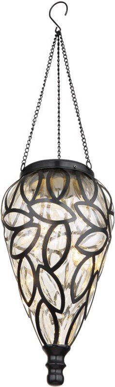 Led Solarlaterne Hängeleuchte, Lampenschirm klar, Höhe 50cm