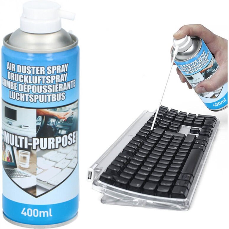 Trade Shop Traesio - Trade Shop - air duster Druckluftbehälter pc Computer Tastatur Staub Reinigung 400ml -