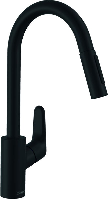 Focus M41 - Spültischarmatur mit ausziehbarer Geschirrbrause, schwarz matt 31815670 - Hansgrohe