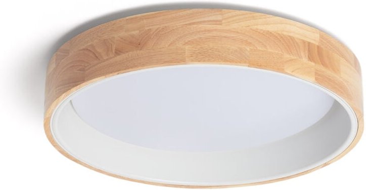 Ledkia - LED-Deckenleuchte 20W Rund Holz Ø470 cct Wählbar Dari Weiß