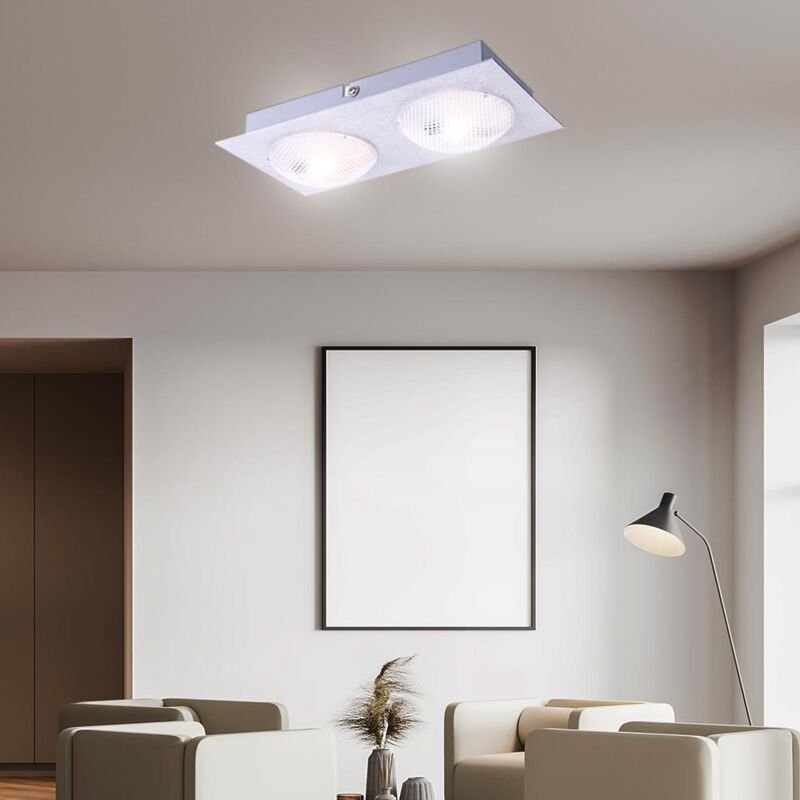 Globo Lighting - Deckenlampe Esszimmerlampe Deckenleuchte Flurleuchte Küchenlampe Wohnzimmerleuchte, 2 Flammig satiniert...