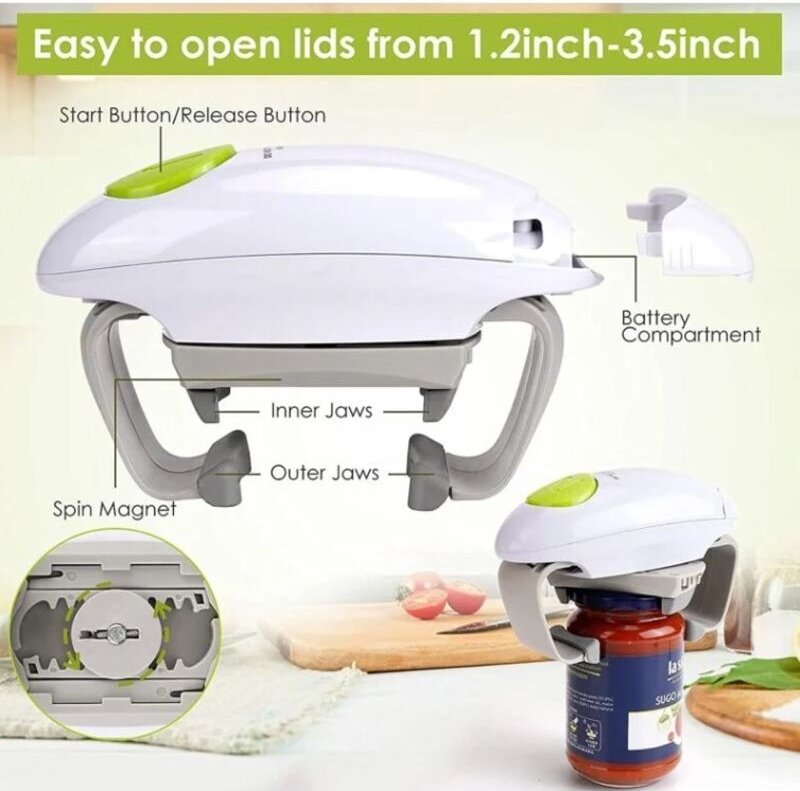 Elektrischer Glasöffner – starkes und robustes Küchengerät für versiegelte Gläser – freihändiger automatischer Glasöffne...