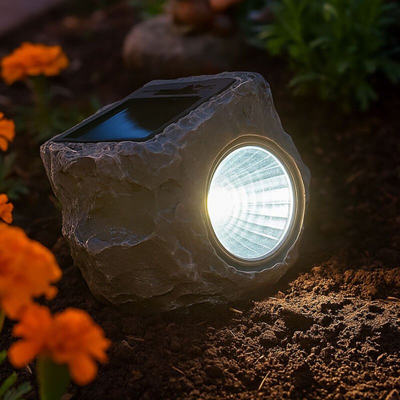 Solarlampe Outdoor Solarleuchte Dekoleuchte Gartenleuchte Tischlampe, Metall Kunststoff Glas orange gelb, 1x LED 0,06W 3...