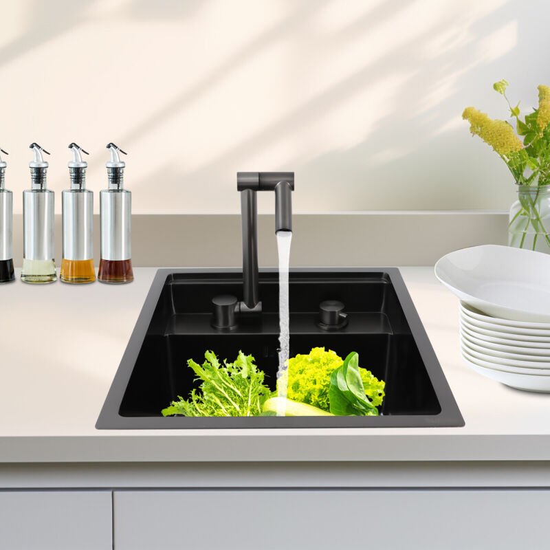 Edelstahl Einbauspüle Küchenspüle Waschbecken Spülbecken mit Wasserhahn Armatur 4339cm