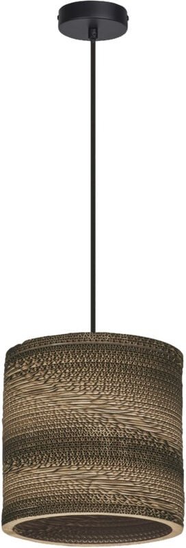 Ledvance - Pendelleuchte Decor Cardboard Cylinder braun aus Wellpappe, E27, 250 mm Durchmesser, Leuchtenschirm aus recyc...