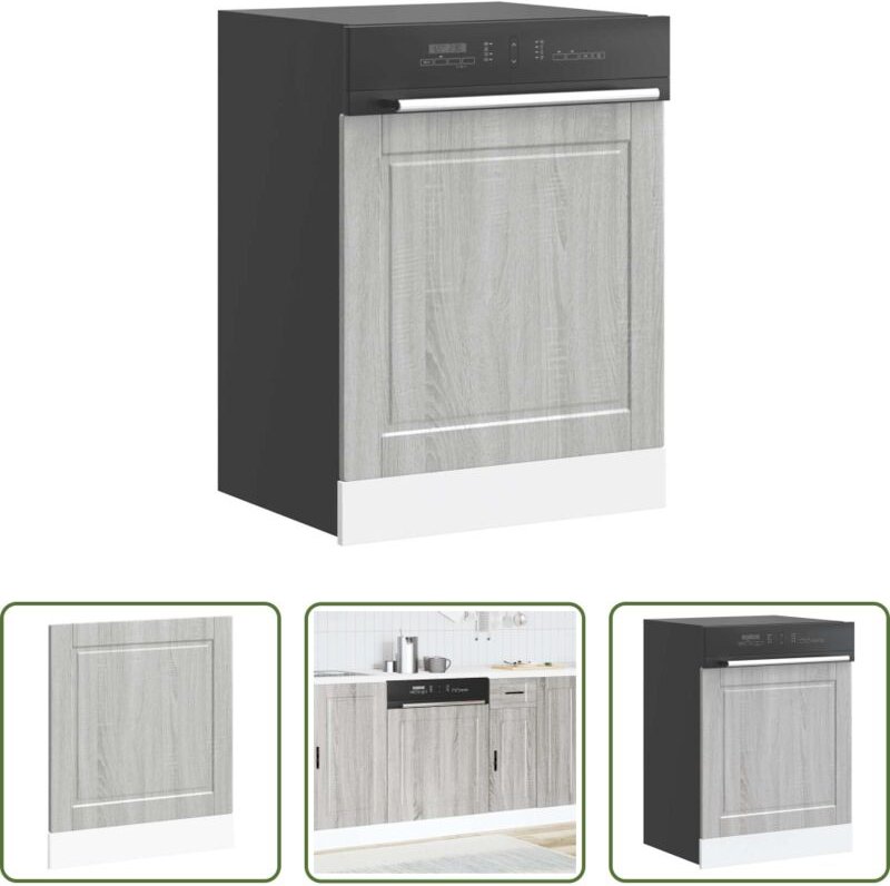 vidaXL Spülmaschinenblende - Geschirrspülerblende Porto Grau Sonoma 60x1,5x67 cm