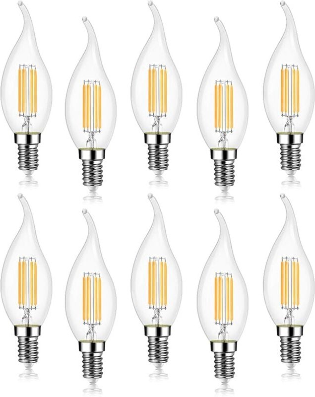 Memkey - 10 Stück 4W LED-Glühbirne E14 470LM Flammenkerze 2700K Warmweiß, nicht dimmbar, 360° Abstrahlwinkel