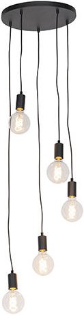 Moderne Hängelampe schwarz 35 cm 5-Licht - Facil