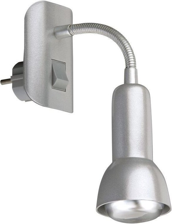 Steckerleuchte Steckerlampe Flexarm 1xE14 25W Wippschalter Titan Briloner