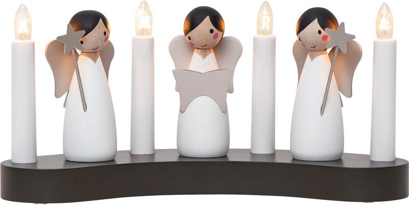 Star Trading Weihnachtsdeko Angel Choir von Star Trading, Kerzenständer mit 4 Glühbirnen E10 warmweiß, Weihnachtsfigur, ...