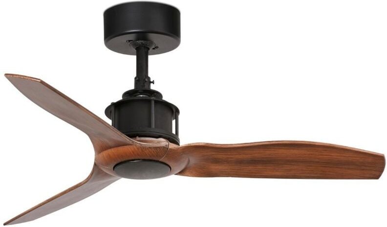 Faro Just Fan Xs - Schwarz, Holz Deckenventilator mit Gleichstrommotor 3 Flügel 81cm