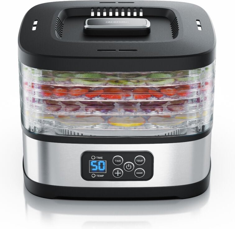 Dörrautomat mini mit Temperaturregler - Dehydrator - 5 Etagen - Timer 1 bis 72 h - 5 Einlegefächer - je Fach zwei Höhen ...